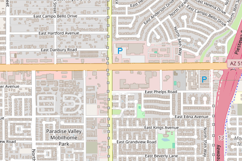 Street map around World of Racing Phoenix